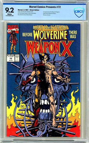 Marvel Comics Presents #72 - 1st Weapon X (Origin of Wolverine) CBCS 9.2